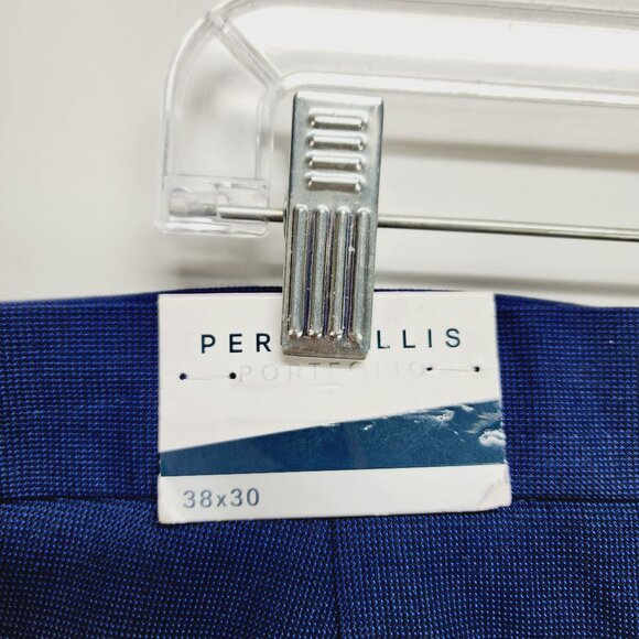 Perry Ellis Mens Portfolio Navy Slim Fit Dress Pants Size 38x30 New - Picture 13 of 14